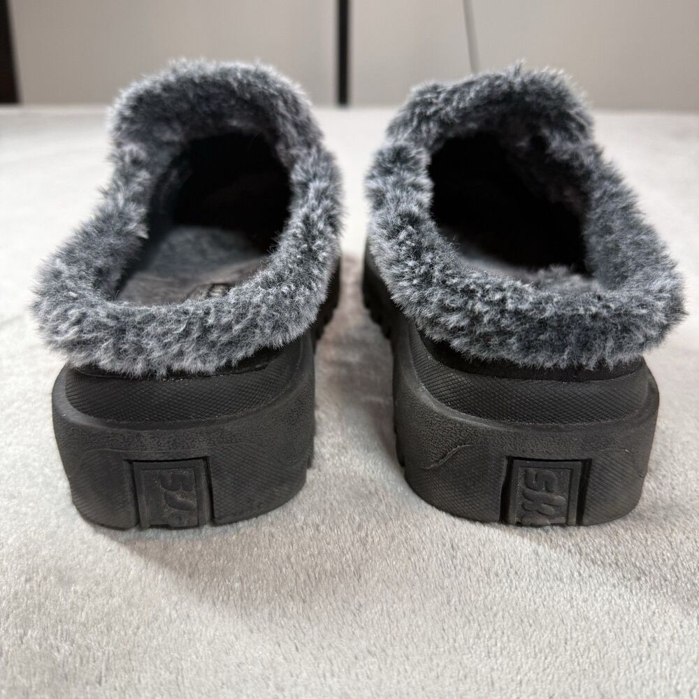Skechers Women’s Shindigs Forever Reel Mules Women’s 8.5 Black Faux Fur - Picture 6 of 10